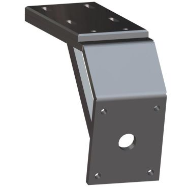 Power-Pole Deck Mount - 8&quot; Aft - 6&quot; Drop - Black