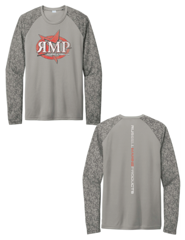 Long Sleeve Distressed Logo Digital Camo - Grey